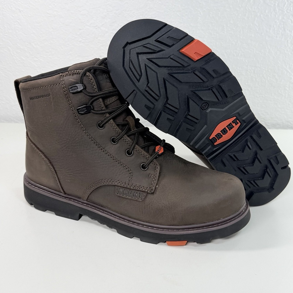 Brunt Sullivan 6" Soft Toe Work Boots Men's 10.5 Dark Brown New Without Box